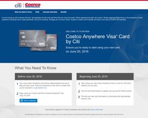 CitiBank Visa website fails Costco members